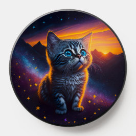 Niedliche Wasserfarbe Kinderkatze Kitten Celestis  PopSocket