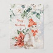 Niedliche Wasserfarbe Kitten Frohe Weihnachten (Vorderseite)