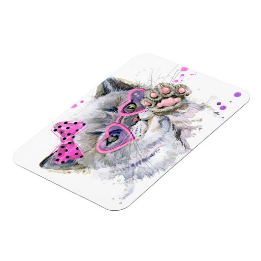 Niedliche Wasserfarbe Kitten Magnet (Linke Seite)