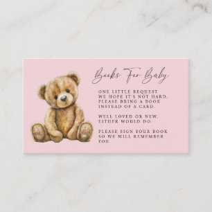 Niedliche Wasserfarbe Kleine Bär Pink Girl Babydus Begleitkarte