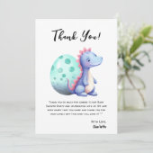 Niedliche Wasserfarbe Kleine Dinosaurier Babydusch Dankeskarte (Stehend Vorderseite)