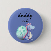 Niedliche Wasserfarbe Kleine Dinosaurier Daddy-to- Button (Vorderseite)