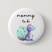 Niedliche Wasserfarbe Kleine Dinosaurier Mommy-to- Button (Vorderseite)