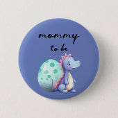 Niedliche Wasserfarbe Kleine Dinosaurier Mommy-to- Button (Vorderseite)
