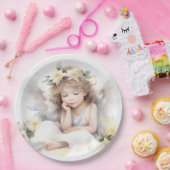 Niedliche Wasserfarbe Kleine Girl Engel Religiös Pappteller (Party)