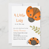 Niedliche Wasserfarbe Kleine Ladybug Babydusche Ei Einladung (Vorderseite)