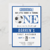 Niedliche Wasserfarbe Kleine Rookie Fußball 1. Geb Einladung (Vorderseite)