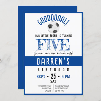 Niedliche Wasserfarbe Kleine Rookie Fußball Geburt Einladung