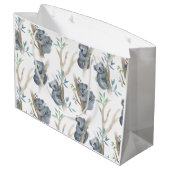 Niedliche Wasserfarbe Koala Große Geschenktüte (Rückseite Schrägansicht)