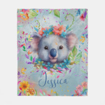 Niedliche Wasserfarbe Koala mit Blume
