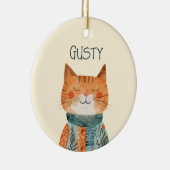 Niedliche Wasserfarbe Kunst Cat Foto Keramik Ornament (Rechts)