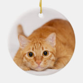 Niedliche Wasserfarbe Kunst Cat Foto Keramik Ornament (Hinten)