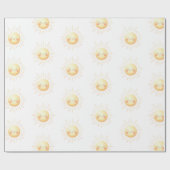 Niedliche Wasserfarbe Lächelnde Gelbsonne Kinder Geschenkpapier (Flach)