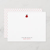 Niedliche Wasserfarbe Lady Bug Girl Dankeskarte (Vorne/Hinten)