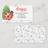 Niedliche Wasserfarbe Ladybug Babydusche Windelwin Begleitkarte (Vorne/Hinten)