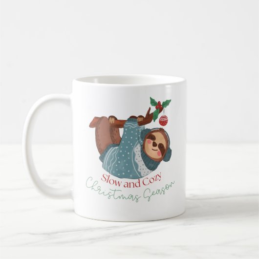 Niedliche Wasserfarbe Langsam & gemütlich Flitterw Kaffeetasse (Links)