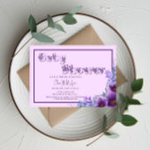 Niedliche Wasserfarbe Lila Blume Kinderdusche Einladung