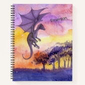Niedliche Wasserfarbe Lila Zauberdrache Notizblock (Vorderseite)