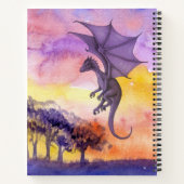 Niedliche Wasserfarbe Lila Zauberdrache Notizblock (Rückseite)