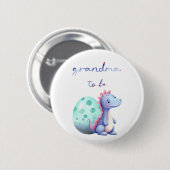 Niedliche Wasserfarbe Little Dinosaurier Oma-to-be Button (Vorne & Hinten)