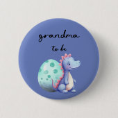 Niedliche Wasserfarbe Little Dinosaurier Oma-to-be Button (Vorderseite)