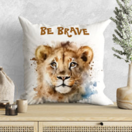 Niedliche Wasserfarbe Little Lion Motivation Kissen