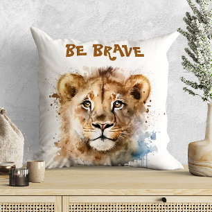 Niedliche Wasserfarbe Little Lion Motivation Kissen