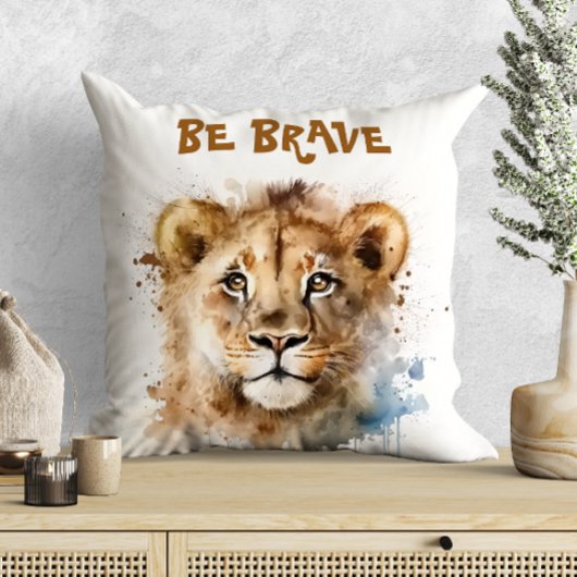 Niedliche Wasserfarbe Little Lion Motivation Kissen