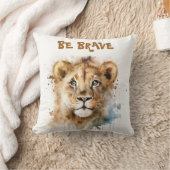 Niedliche Wasserfarbe Little Lion Motivation Kissen (Decke)
