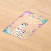 Niedliche Wasserfarbe Llama Mama Mexican Baby Dusc Acryleinladungen (Ablage )