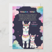 Niedliche Wasserfarbe Llama Mama Mexican Baby Dusc Dankeskarte (Vorderseite)