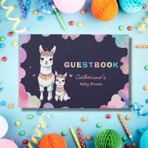 Niedliche Wasserfarbe Llama Mama Mexican Baby Dusc Gästebuch
