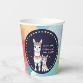 Niedliche Wasserfarbe Llama Mama Mexican Baby Dusc Pappbecher (Rückseite)