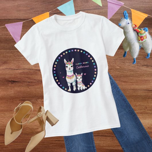 Niedliche Wasserfarbe Llama Mama Mexican Baby Dusc T-Shirt