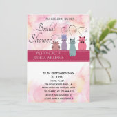 Niedliche Wasserfarbe lustige, farbige Wildkatzen Einladung (Stehend Vorderseite)