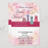 Niedliche Wasserfarbe lustige, farbige Wildkatzen Einladung (Vorne/Hinten)