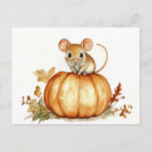 Niedliche Wasserfarbe Maus Halloween Pumpkin Postkarte (Vorderseite)