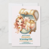 Niedliche Wasserfarbe Mermaid Geburtstag Einladung (Vorderseite)