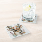 NIEDLICHE WASSERFARBE MIT WÜRDE VON BLUME GLASUNTERSETZER (Schrägansicht)