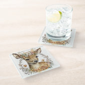 NIEDLICHE WASSERFARBE MIT WÜRDE VON BLUME GLASUNTERSETZER (Schrägansicht)