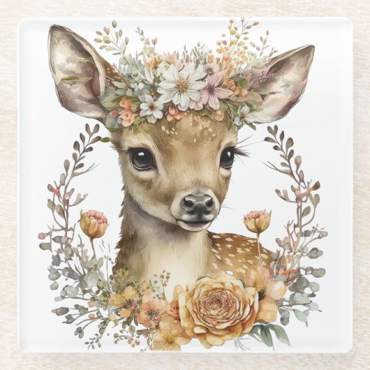 NIEDLICHE WASSERFARBE MIT WÜRDE VON BLUME GLASUNTERSETZER (Vorderseite)