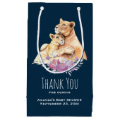 Niedliche Wasserfarbe Mutter Löwe & Cub Vielen Dan Kleine Geschenktüte (Vorderseite)