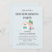 Niedliche Wasserfarbe Neue Zuhause Housewarming Pa Einladung (Vorne/Hinten)