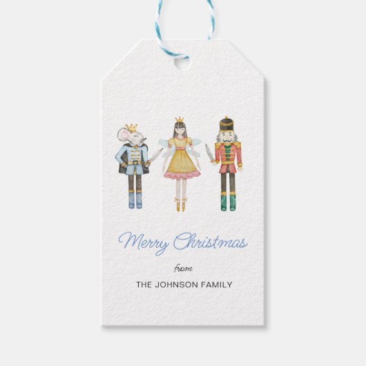 Niedliche Wasserfarbe Nutcracker Weihnachtsgeschen Geschenkanhänger (Vorderseite)