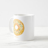 Niedliche Wasserfarbe Orange Donut Sprinkle Person Kaffeetasse (Vorderseite Links)