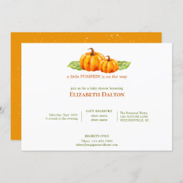 Niedliche Wasserfarbe Orange Pumpkins Kinderdusche Einladung