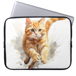 NIEDLICHE WASSERFARBE ORANGE TABBY KITTEN LAPTOPSCHUTZHÜLLE