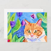 Niedliche Wasserfarbe Orangefatze | BEHALTEND TOUC Postkarte (Vorne/Hinten)