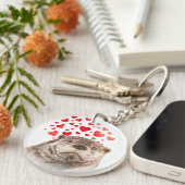 Niedliche Wasserfarbe Otter Herz Liebe Tierische S Schlüsselanhänger (Vorderseite rechts)