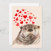 Niedliche Wasserfarbe Otter Herz Liebe Tierischer  Dankeskarte (Vorne/Hinten)